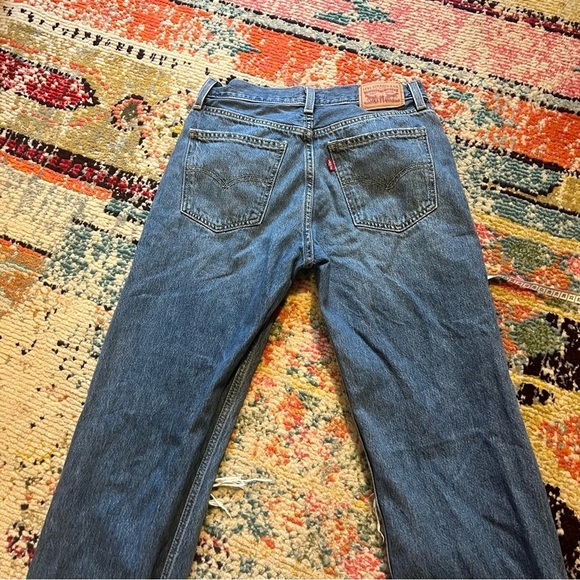 Levi’s Woman's blue Low Pro Straight jeans distressed - Picture 5 of 7